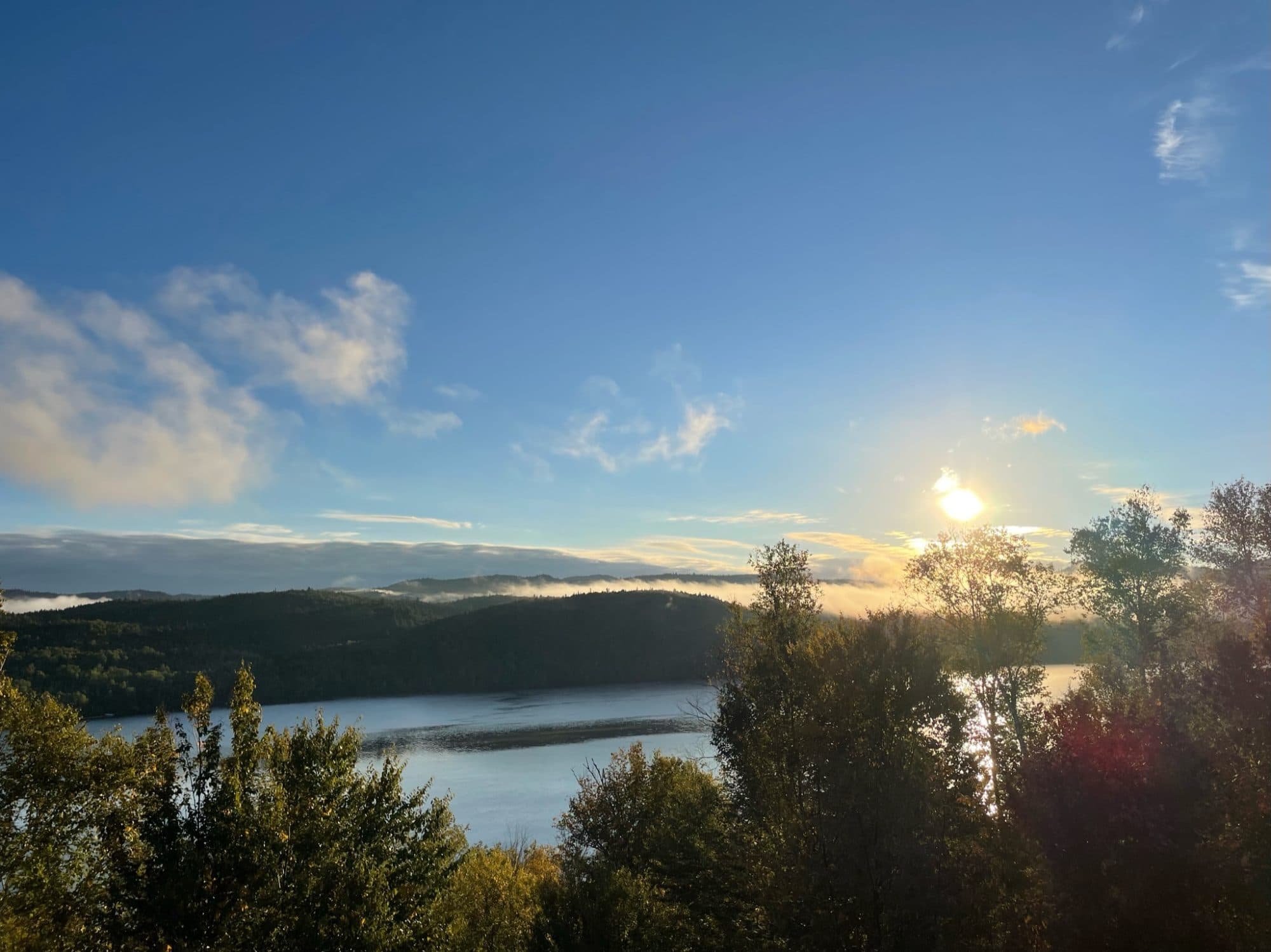 Morning mist burning off the lake