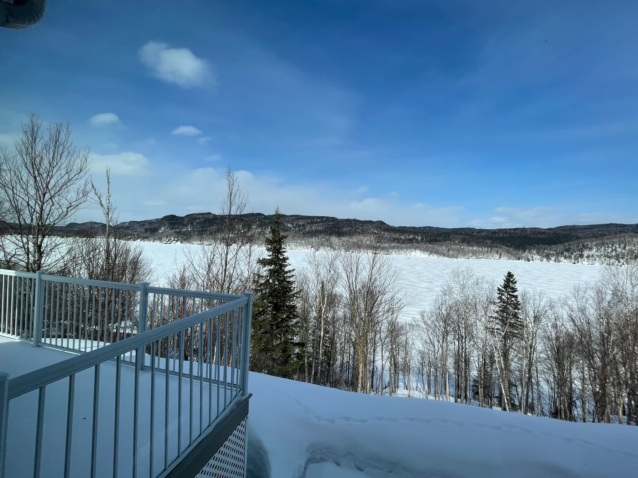 The deck over the frozen lake